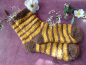 Preview: Gestreifte Socken im Bienendesign Kuschelksocken Einheitsgröße  Damen